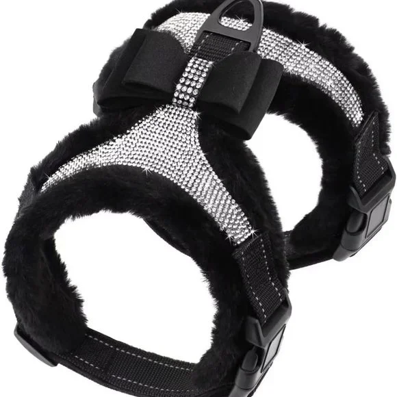 NEW Sparkling Bling Swarovski Crystal Rhinestone Pet Dog Fleece Harness … - Picture 5 of 13